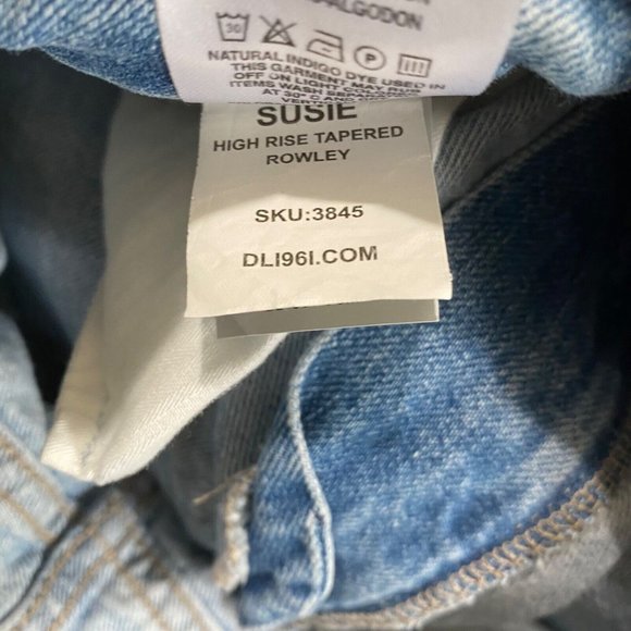 DL 1961 Jeans womens 31 x 26 blue ripped distress Susie‎ high rise Tapered - Picture 8 of 9